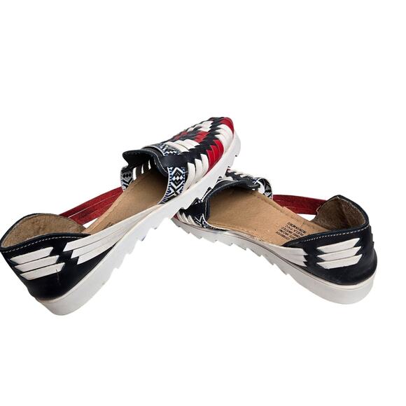 Corona Fashion Sandals Women's Red White Blue Leather Slip-ons-See Measurements) - Picture 6 of 9